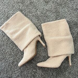 Women's Cream Shearling Boots